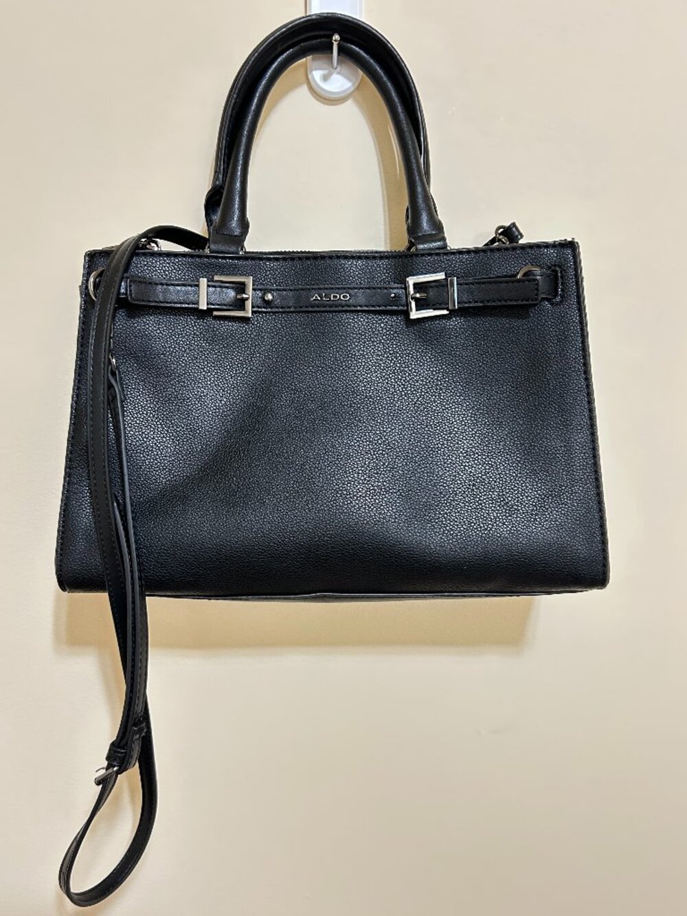 Aldo Cross Body Bag Detachable Shoulder Strap Black